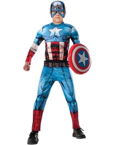 Captain America Avengers Assemble deluxe kostyme for barn