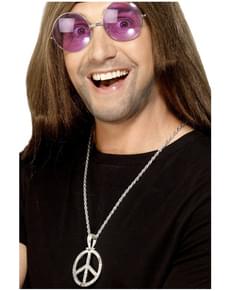 Médaillon hippie avec le signe de la paix