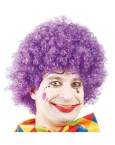 Perruque cheveux bouclés couleur violet