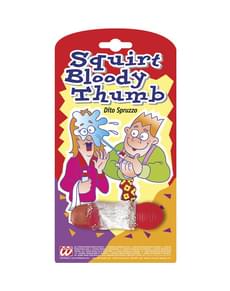 Blutender Daumen mit Wasserstrahl