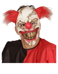 Máscara de payaso zombie con pelo
