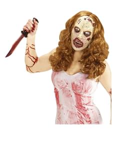 Masque de fille zombie avec perruque