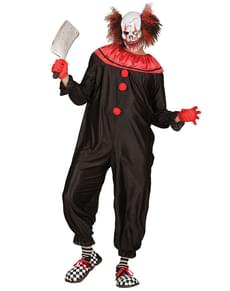 Déguisement de clown rouge et noir assassin pour homme