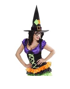 Occhiali da befana con naso e sopracciglia nere