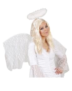 Engel Vinger med Tinsel og Gull Stjerner