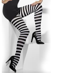 Collant a righe nere e bianche