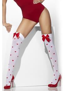 Calze a cuori con laccetti rossi