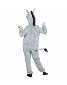 Plush donkey costume for an adult