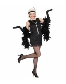 Déguisement charleston noir avec franges femme