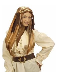 Perruque pirate caraïbe avec nœuds