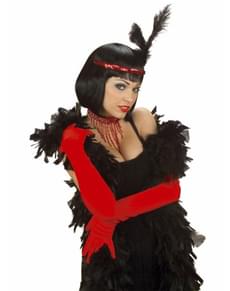 Long red cabaret gloves