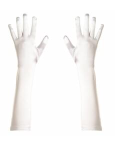 Handschuhe aus Satin elastisch weiβ