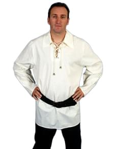 Camicia medievale di cotone con colletto