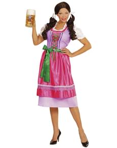 Costume con dirndl rosa-verde donna