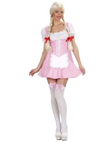 Little Miss Muffet pink costume for a woman