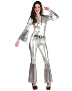 Womens Silver Disco Diva Costume