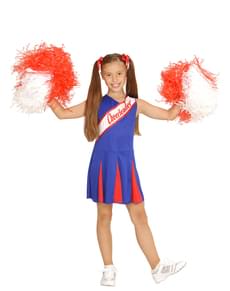 Girls Blue and Red Cheerleader Costume