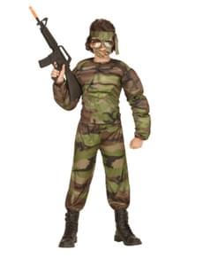 Boys Muscular Soldier Costume
