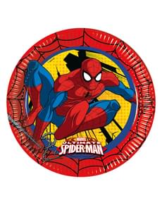 Sett med 8 Ultimate Spiderman Power 23cm Tallerken