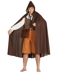 Adult's Brown Hooded Cape