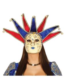 Venizianische Maske mit Zipfeln für Damen