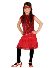 Costume da charleston rosso per bambina