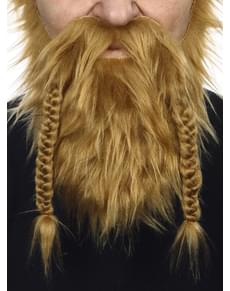 Barbe et moustache rousse viking adulte