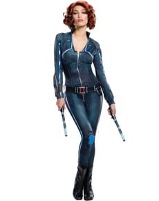 Plus koon seksikäs Musta leski -asu naisille