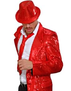 Cravate rouge à paillettes adulte