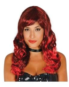 Parrucca ondulata con macchie rossa