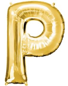 Gold Letter P Balloon