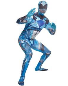 Morphsuit blå Power Ranger Movie kostume til voksne
