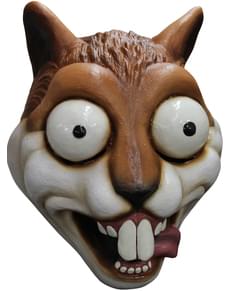 Maschera scoiattolo occhi di fuori in lattice per adulto
