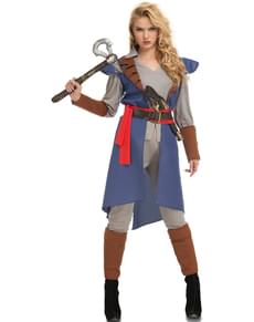 Kvindelig retfærdigheds kæmper blåt kostume til kvinder