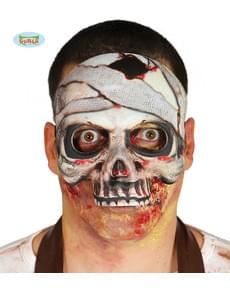 Maske Mumien-Skelett aus Pappmaché für Erwachsene