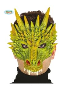 Demi masque dragon vert en foam adulte