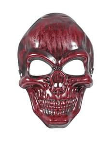 Masque tête de mort rouge métallisée adulte