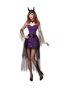 Böse Königin Kostüm lila für Damen