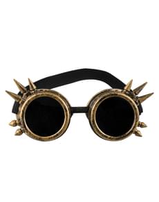 Lunettes steampunk dorées adulte