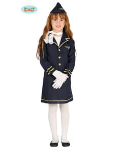 Stewardess Kostüm blau für Mädchen