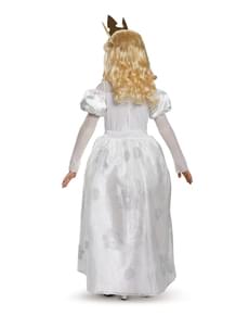 Weiße Königin aus Alice im Wunderland Kostüm für Mädchen