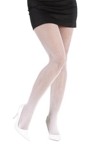 Weiße Netzstrumpfhose